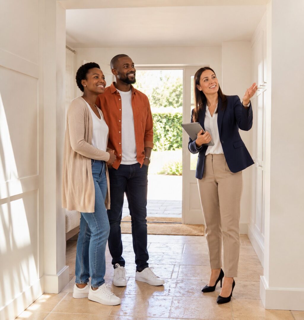 estate agent and clients